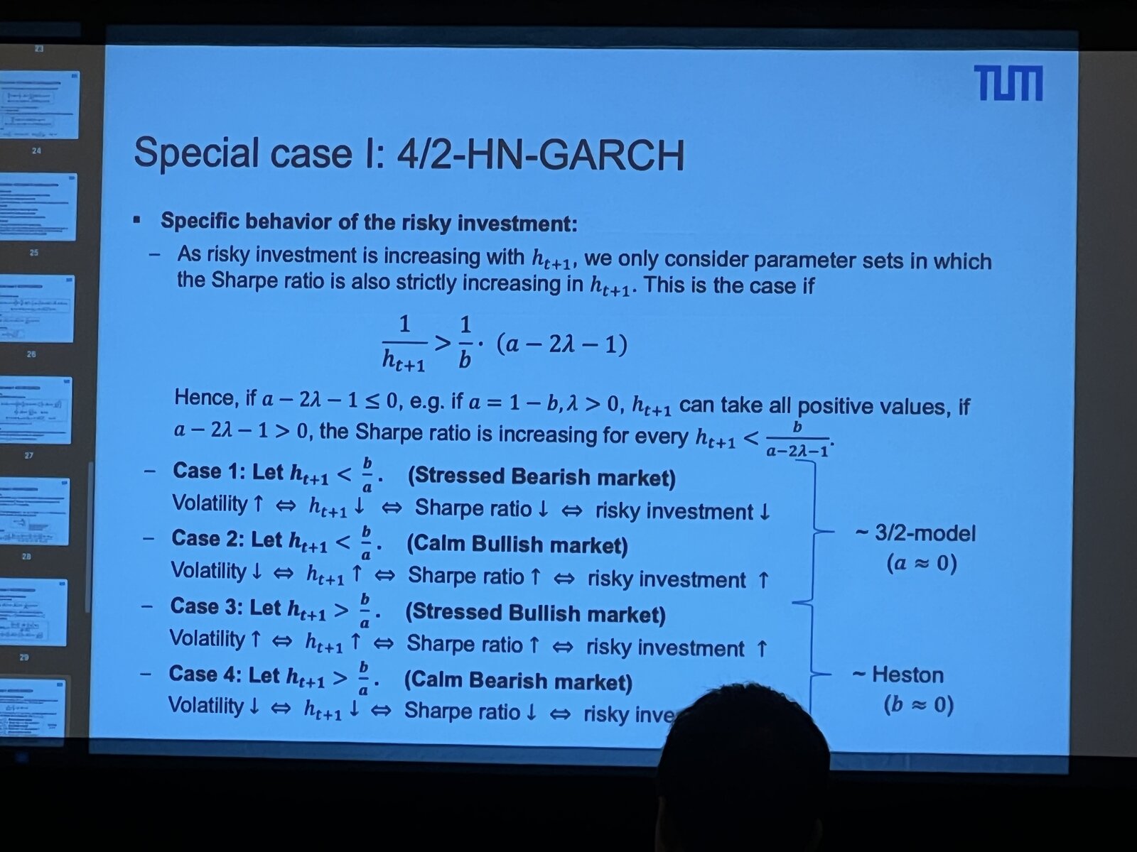 Slide from a talk on Heston-Nandi GARCH models at FM25