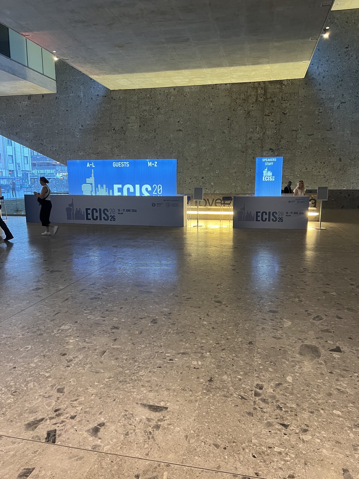 ECIS 2026 registration desks at Bocconi