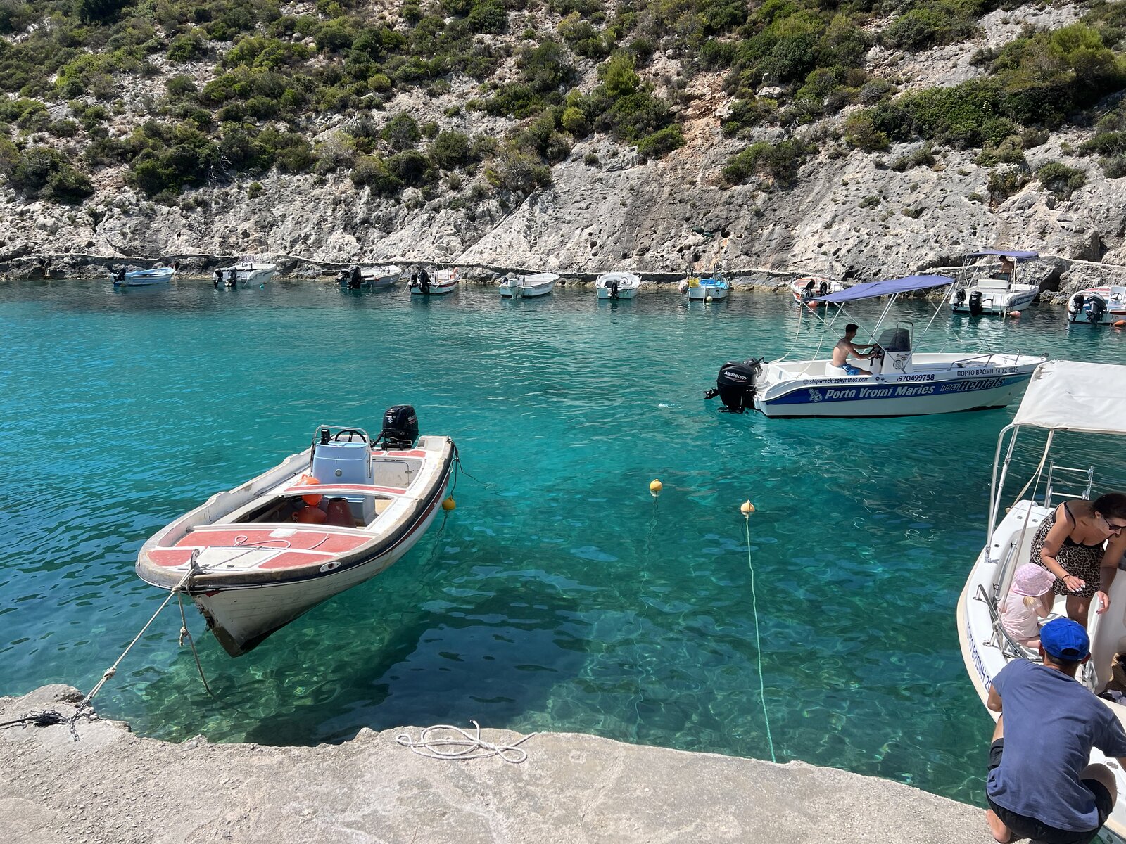 Boats in a cove in Zakynthos